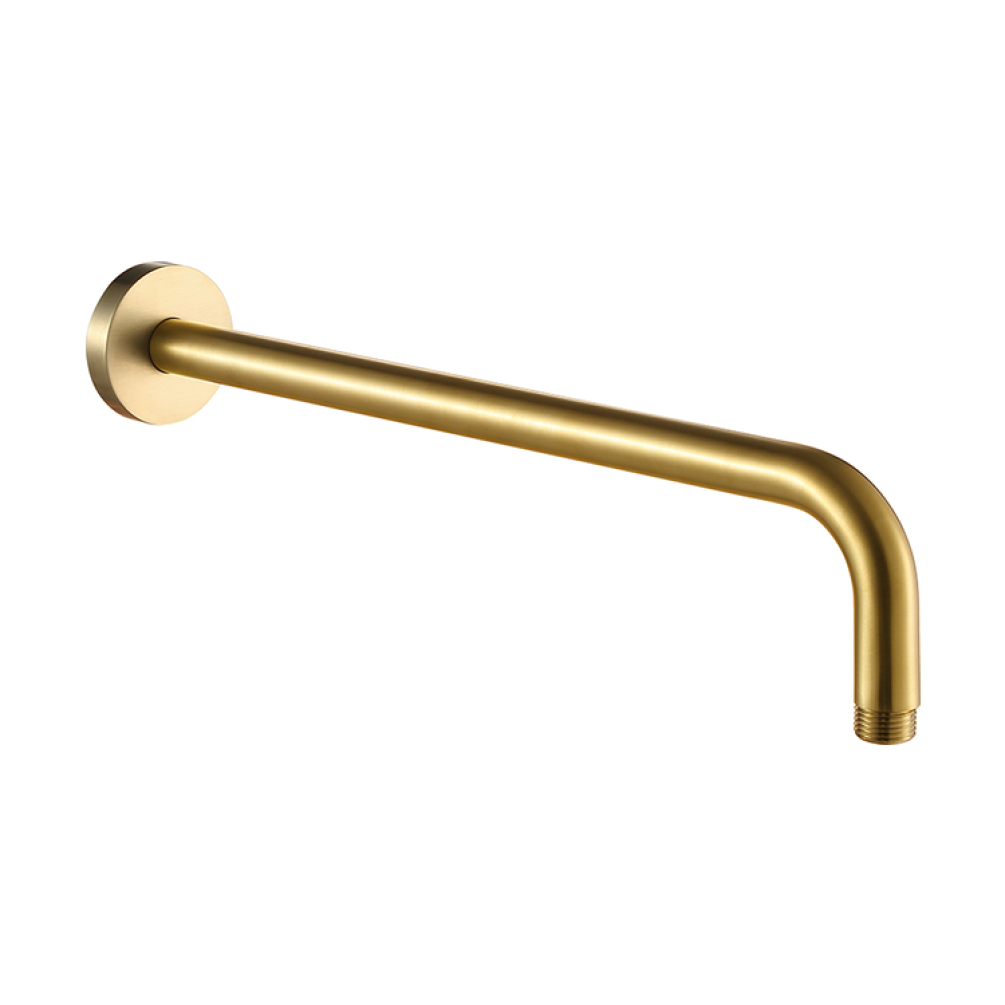 Product Cut out image of the JTP Vos Brushed Brass 400mm Wall Mounted Shower Arm