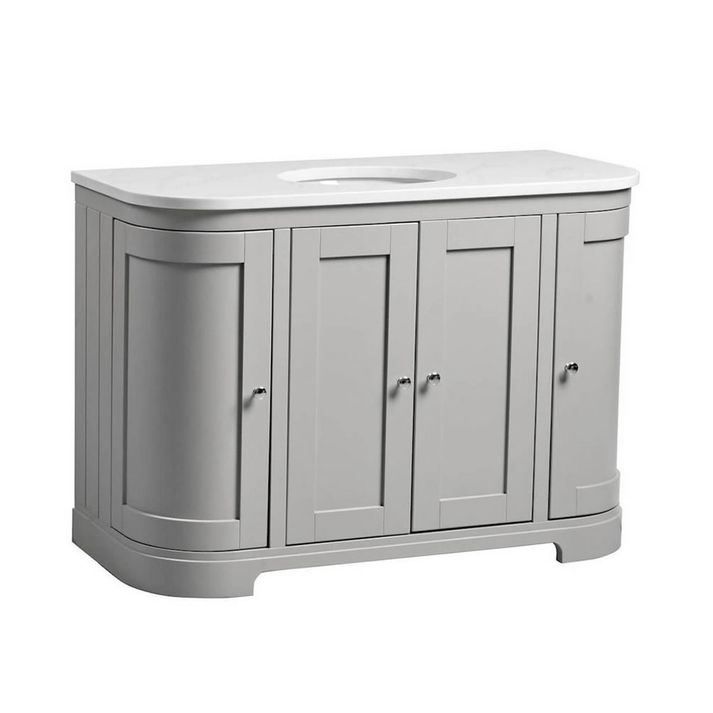 Tavistock Lansdown 1200mm Matt Pebble Grey Curved Undermount Unit & Worktop