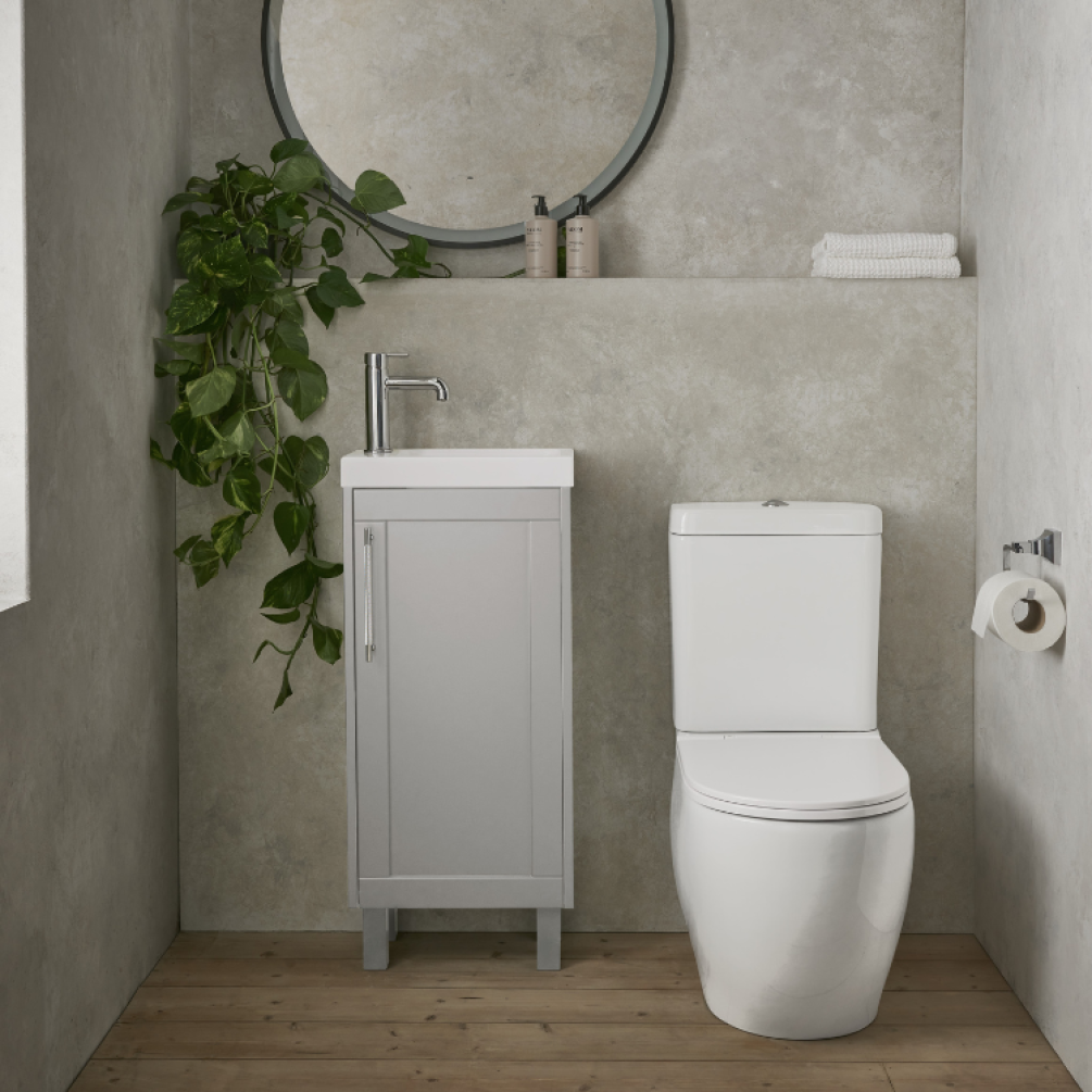 Heritage Lynton Dove Grey Floorstanding Cloakroom Vanity Unit - Image 1