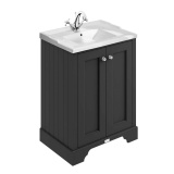 Bayswater 600mm Matt Black 2 Door Floorstanding Vanity Unit