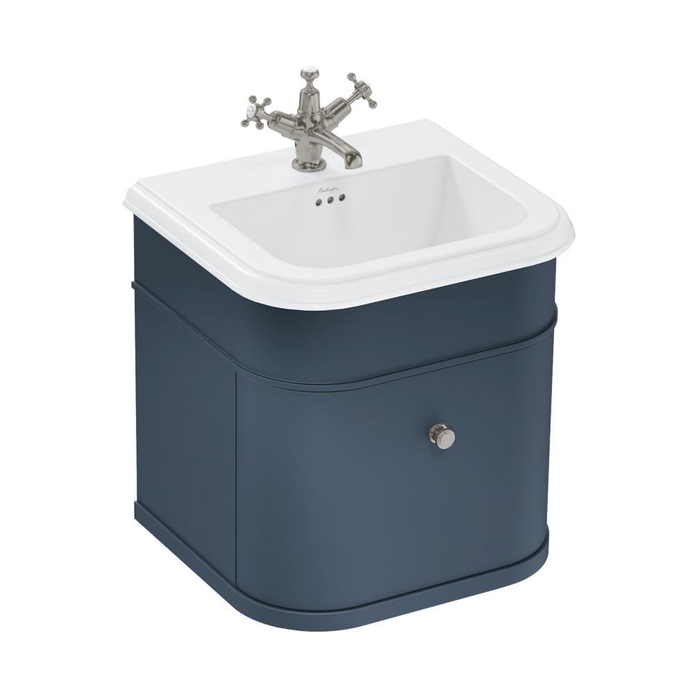 Burlington Chalfont 550mm Blue Wall Hung Unit & Ceramic Basin