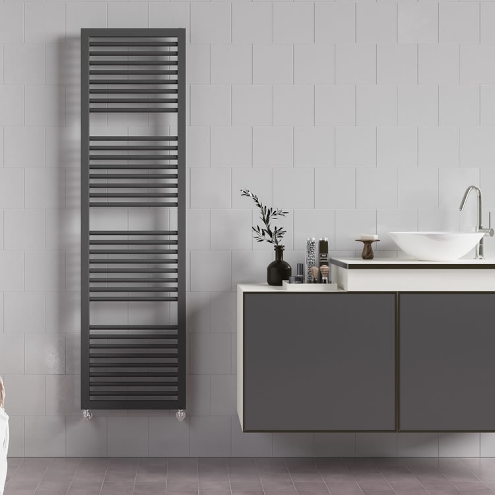 Lifestyle image of Lazzarini Asti Anthracite Towel Radiator