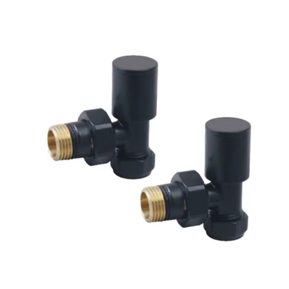 Crosswater Matt Black Angled Towel Radiator Valves