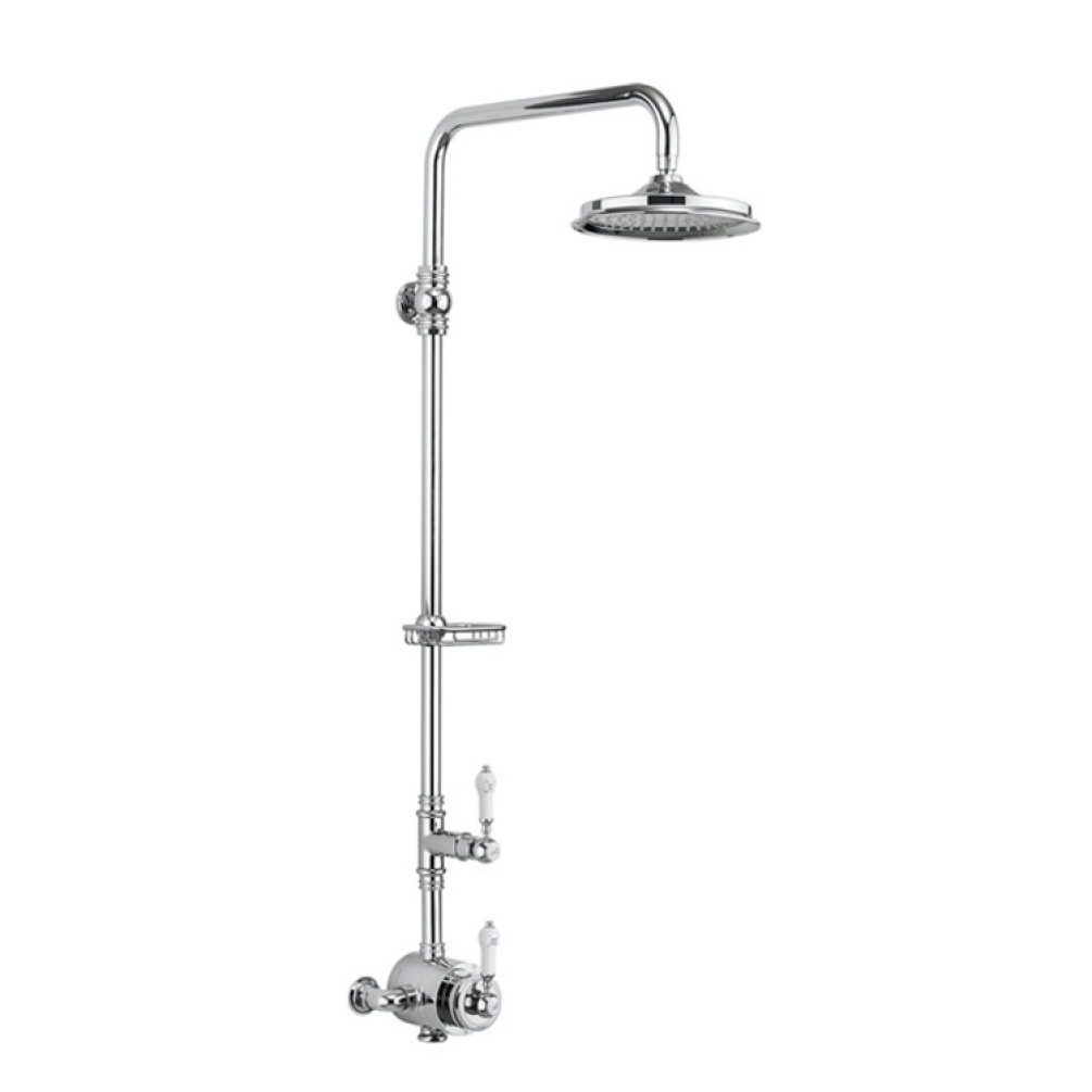 Product Cut out image of the Burlington Stour Exposed Thermostatic Shower with Riser Rail