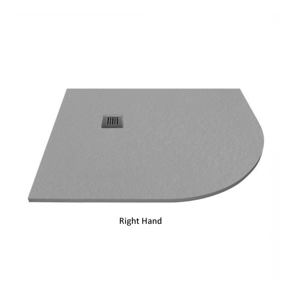 Cutout image of Tissino Giorgio2 Grey Slate 1200 x 900mm Stone Resin Offset Quadrant Shower Tray right handed
