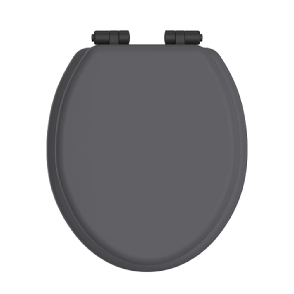 Heritage Graphite Soft Closing Seat With Matt Black Handles