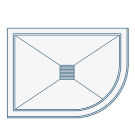 iconography image of an offset quadrant shaped shower tray base