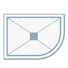 iconography image of an offset quadrant shaped shower tray base