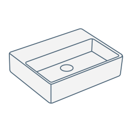 iconography image of a rectangular or oblong bathroom sink/basin