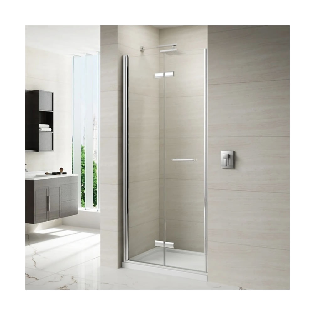 Lifestyle image of Merlyn 8 Series Frameless 900mm Hinged Bifold Shower Door