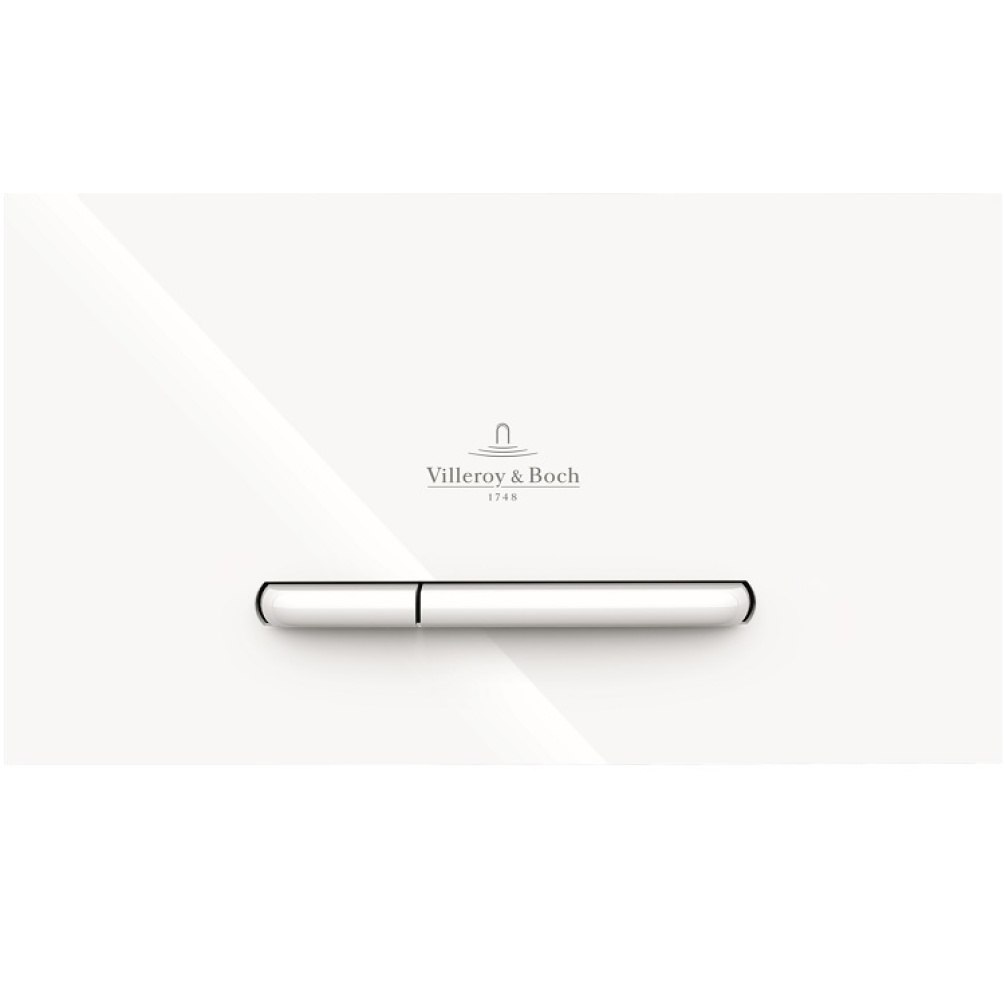 front angle product cut out image photo of Villeroy and Boch ViConnect E300/300S White Dual Flush Button Plate
