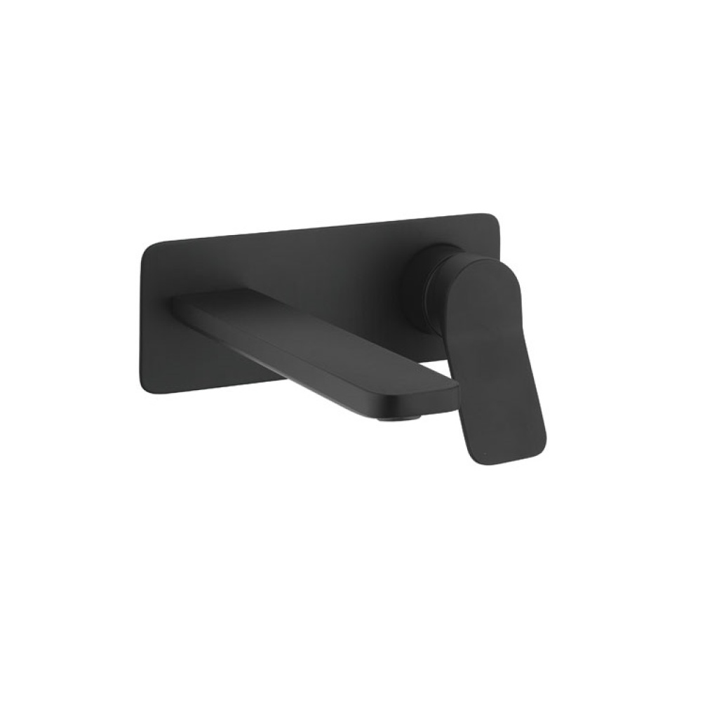 Product cutout image of Crosswater Glide II 2 Tap Hole Matt Black Wall Mounted Basin Mixer