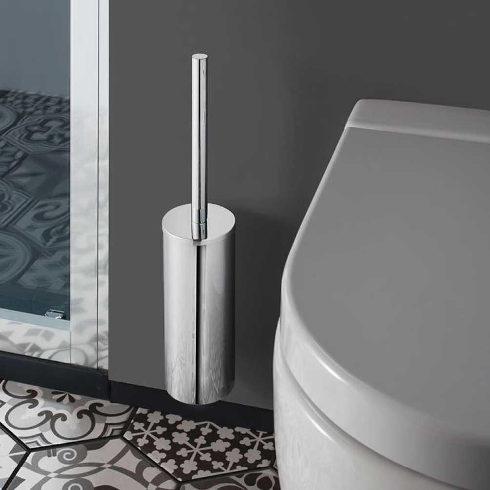 Product Lifestyle image of the Crosswater MPRO Chrome Toilet Brush Holder