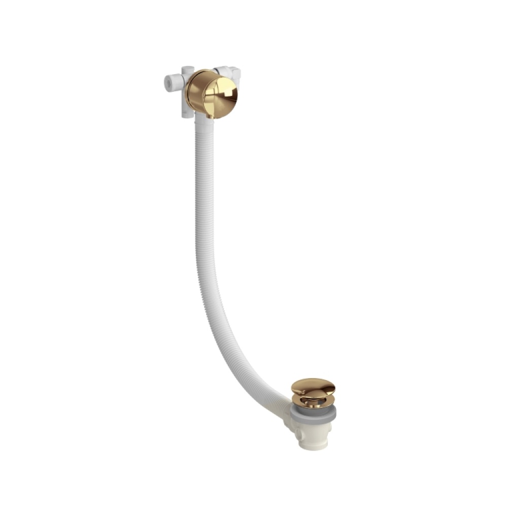 Image of Burlington Riviera Gold Overflow Bath Filler and Click Clack Waste