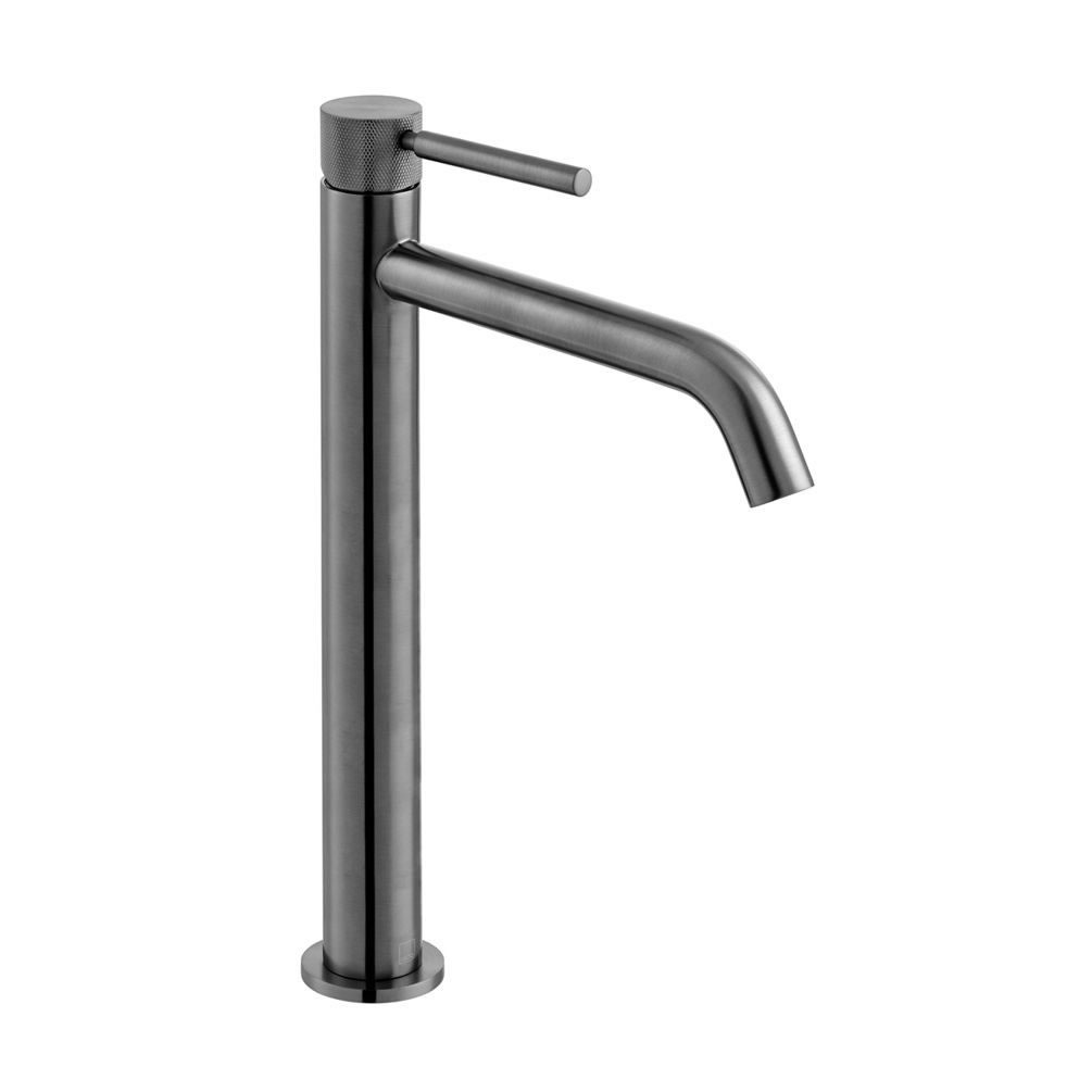 Cutout image of Vado Individual Knurled Accents Brushed Black Tall Basin Mixer
