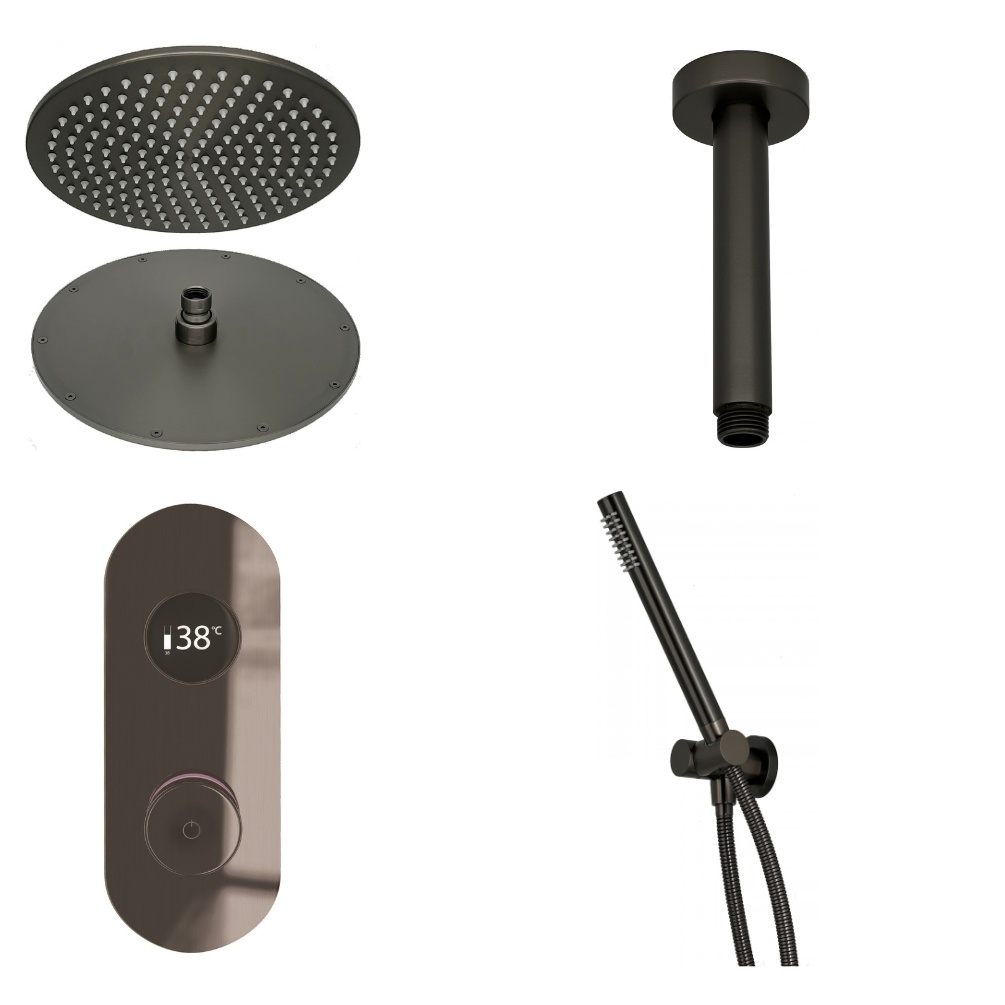 Ted Togo Gunmetal Oval Valve Ceiling Arm