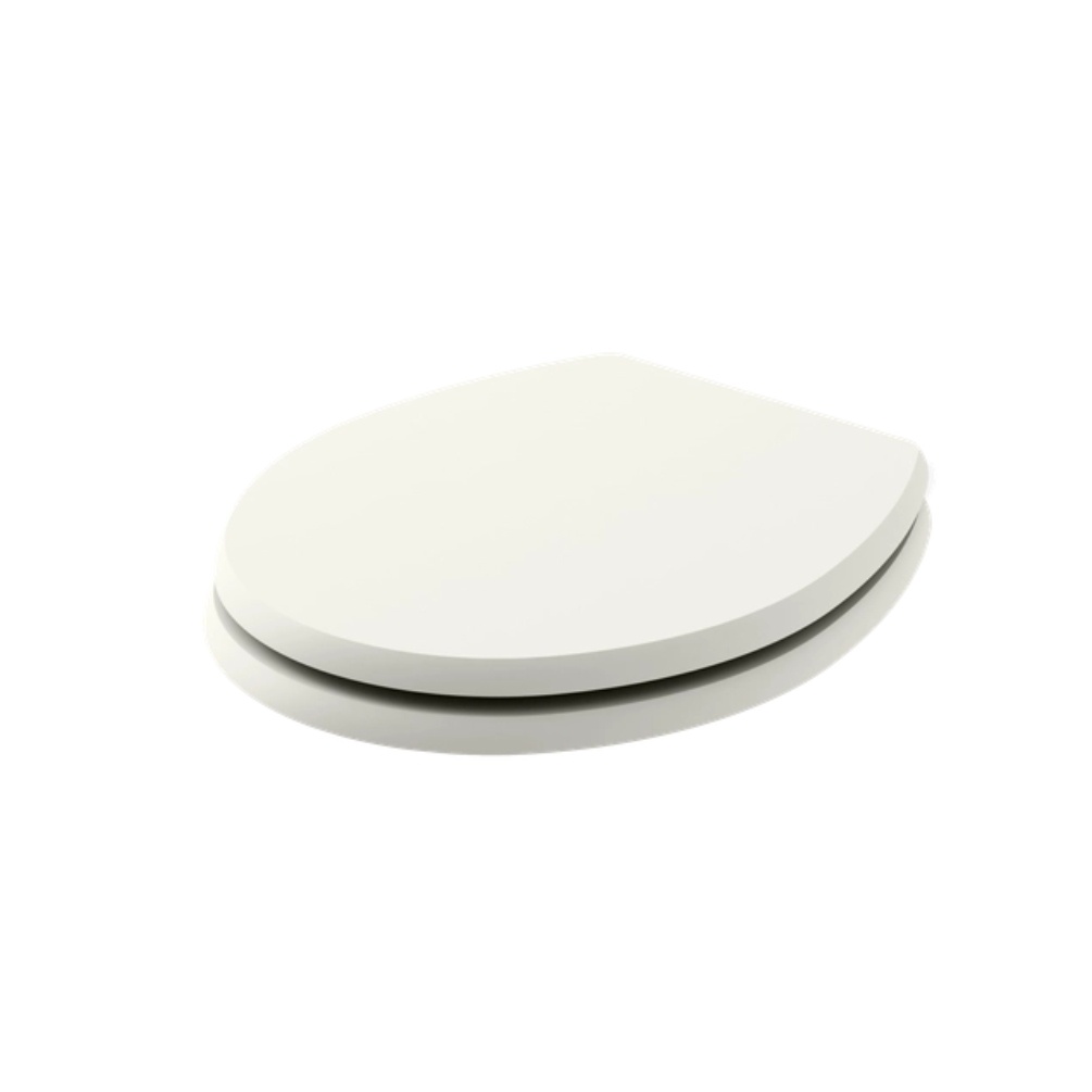 Product cut out image of the Bayswater Fitzroy Pointing White Traditional Wood Soft Close Toilet Seat