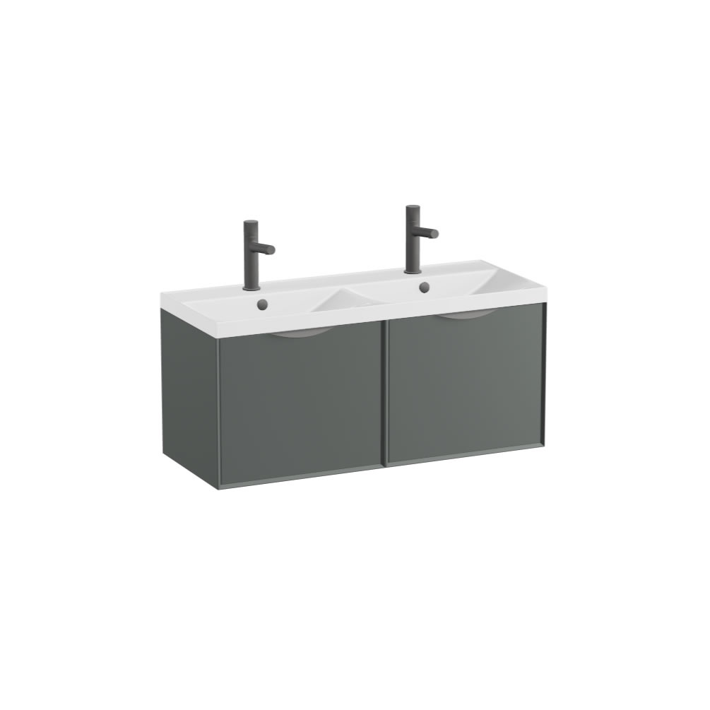 Vado Safari Smooth 1000mm Charcoal Grey Wall Hung Vanity Unit & Gloss Basin