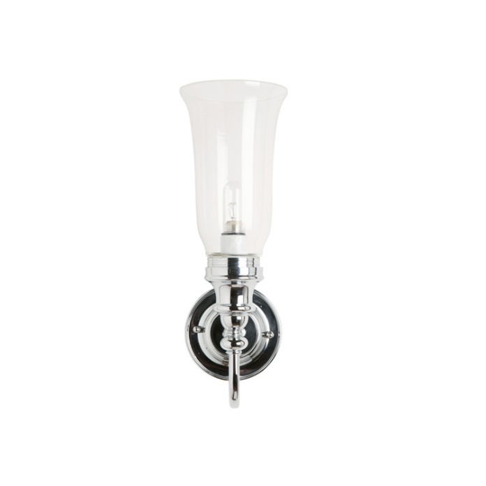 Burlington Ornate Light with Chrome Base & Vase Clear Glass Shade