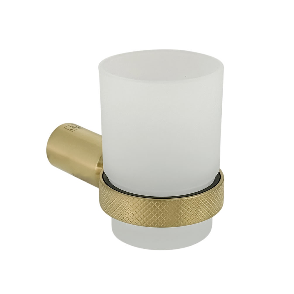 Zero 3 Brushed Brass Knurled Tumbler Holder