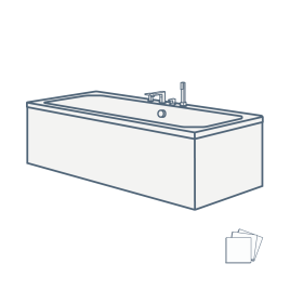 iconography image of an acrylic bathtub with bath with an example acrylic swatch image