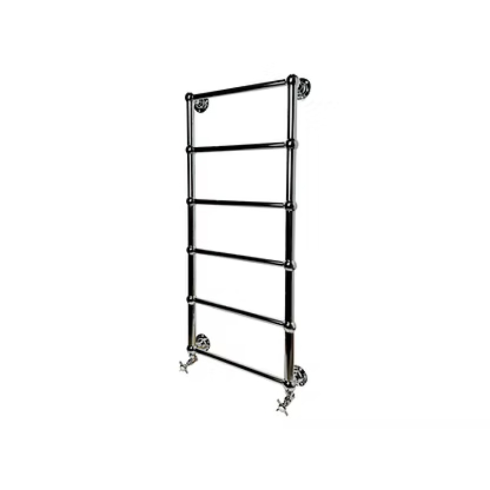 Product cut out image of the Radox Edwardian 1140mm x 500mm Chrome Heated Towel Rail