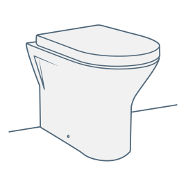 iconography image of a back to wall toilet or btw toilet