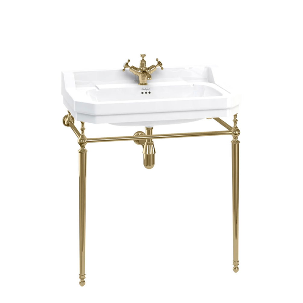 Product Cut out image of the Burlington Edwardian 800mm Basin & Gold Washstand