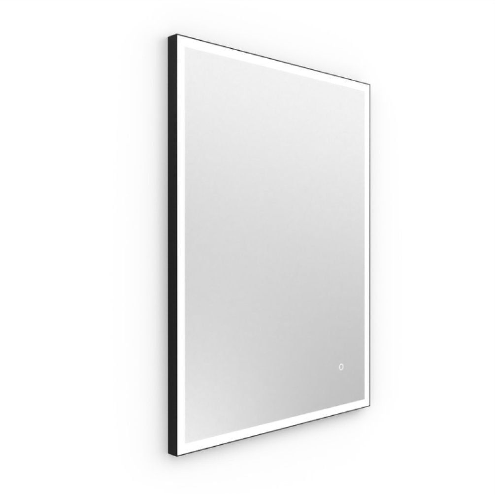 Product Cut out image of Origins Living Tate Light Black 600mm Rectangular Mirror  on an angle