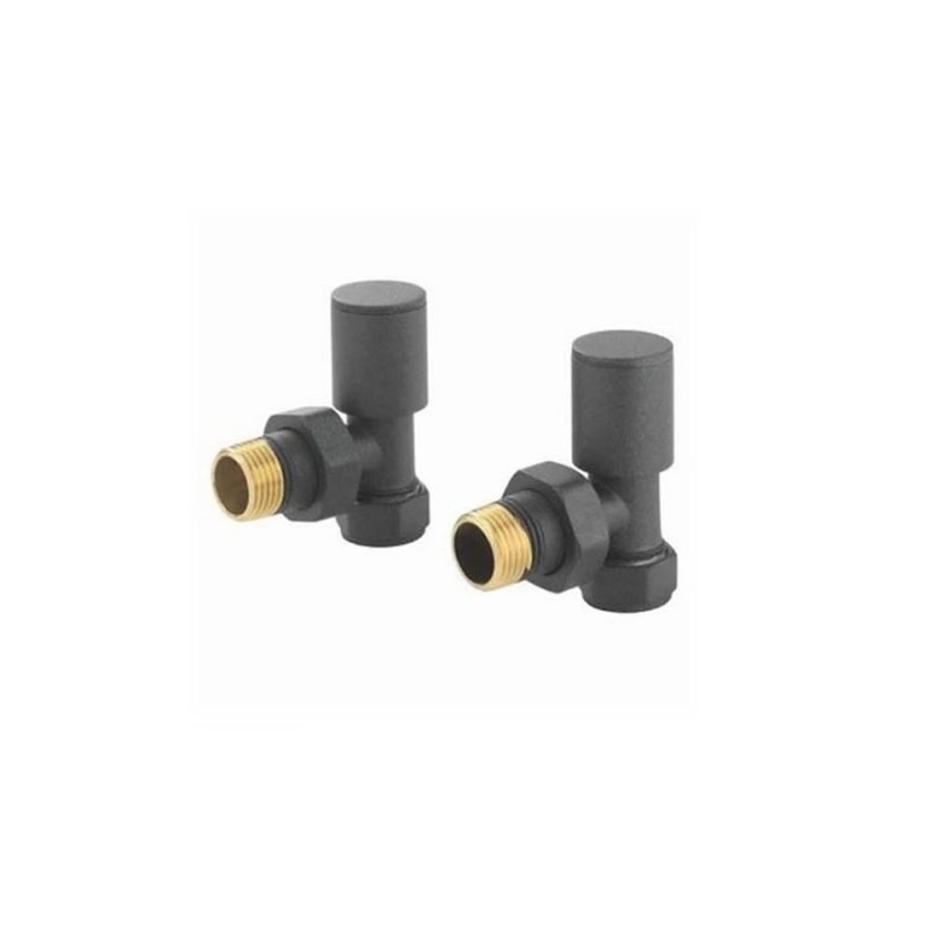 Redroom Anthracite Angled Round Radiator Valves | Sanctuary