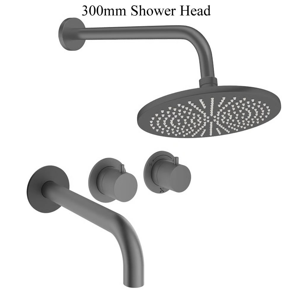 Cutout image of Crosswater Module Slate Dual Outlet Rainfall Shower Bath Set