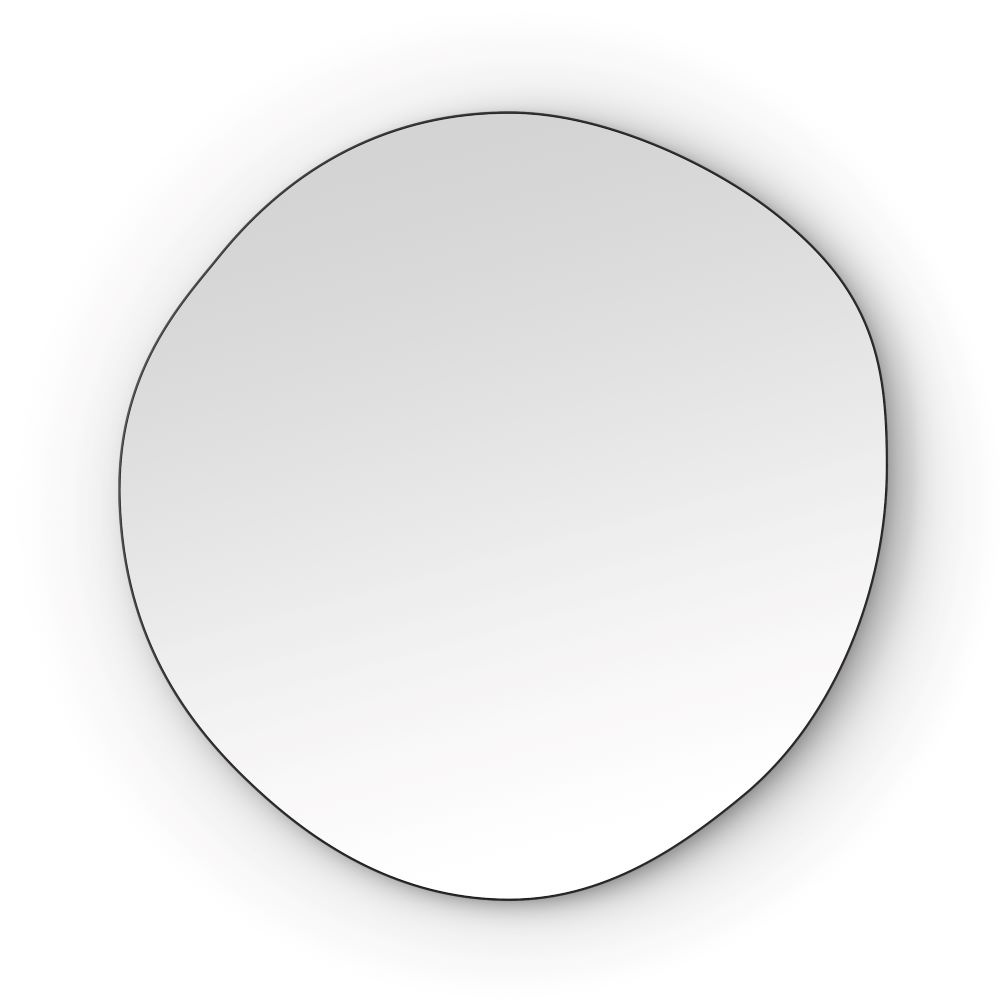 Front on cut out image of Oslo Organic Black mirror 800mm