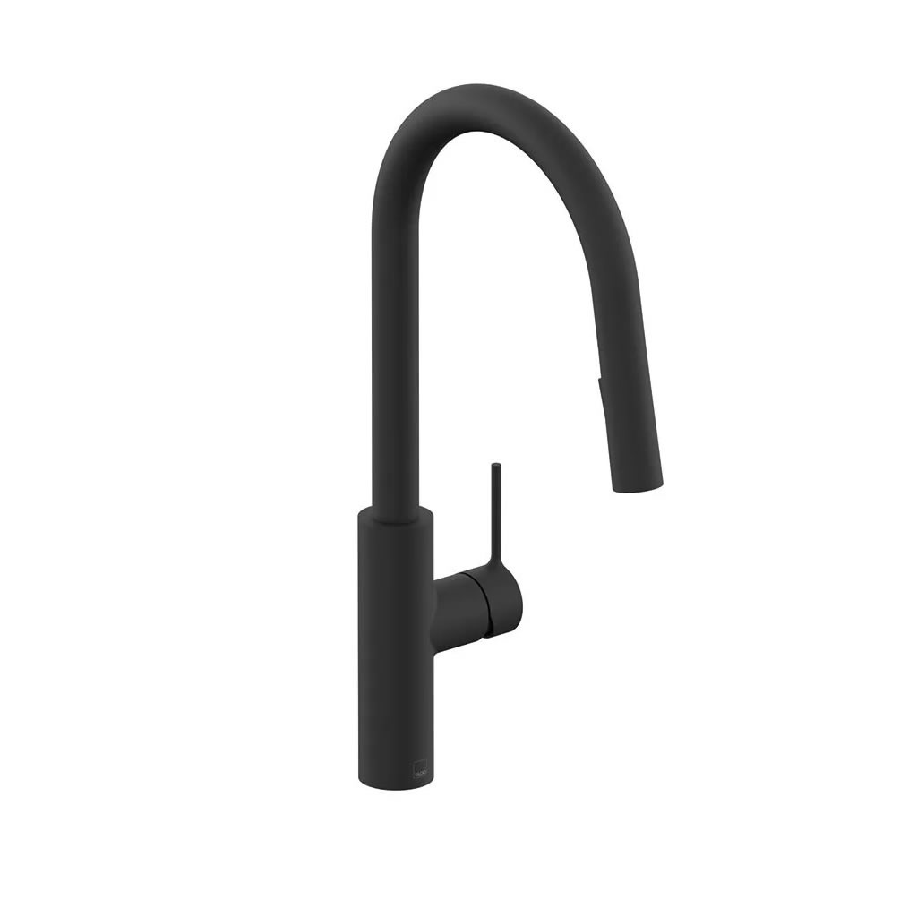 Vado Safari Matt Black Kitchen Mixer With Pull Out Spout