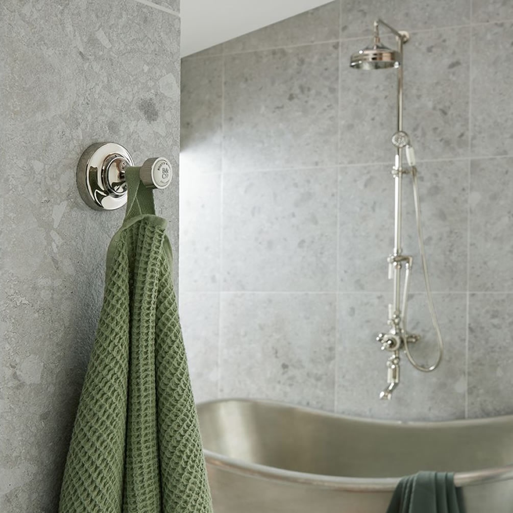 Booth & Co. Axbridge Nickel Robe Hook - Lifestyle Image