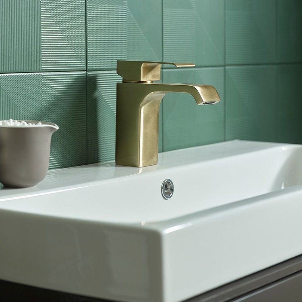 Lifestyle Photo of Roper Rhodes Hydra Brushed Brass Basin Mixer with Waste