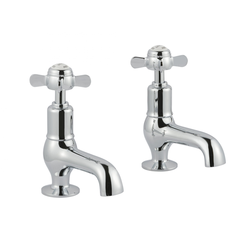 Photo of JTP Grosvenor Pinch Chrome Cloakroom Basin Taps White Indices