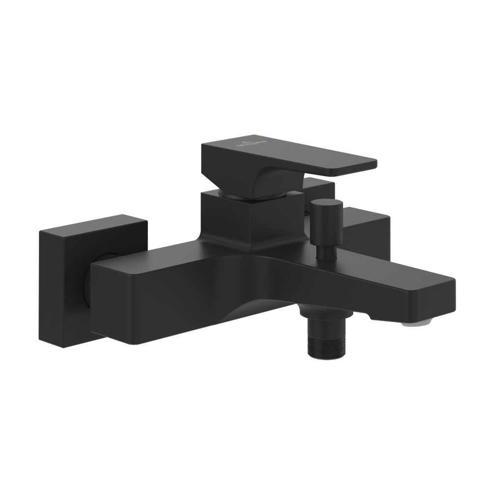 Cutout image of Villeroy & Boch Architectura Matt Black Square Bath Shower Mixer