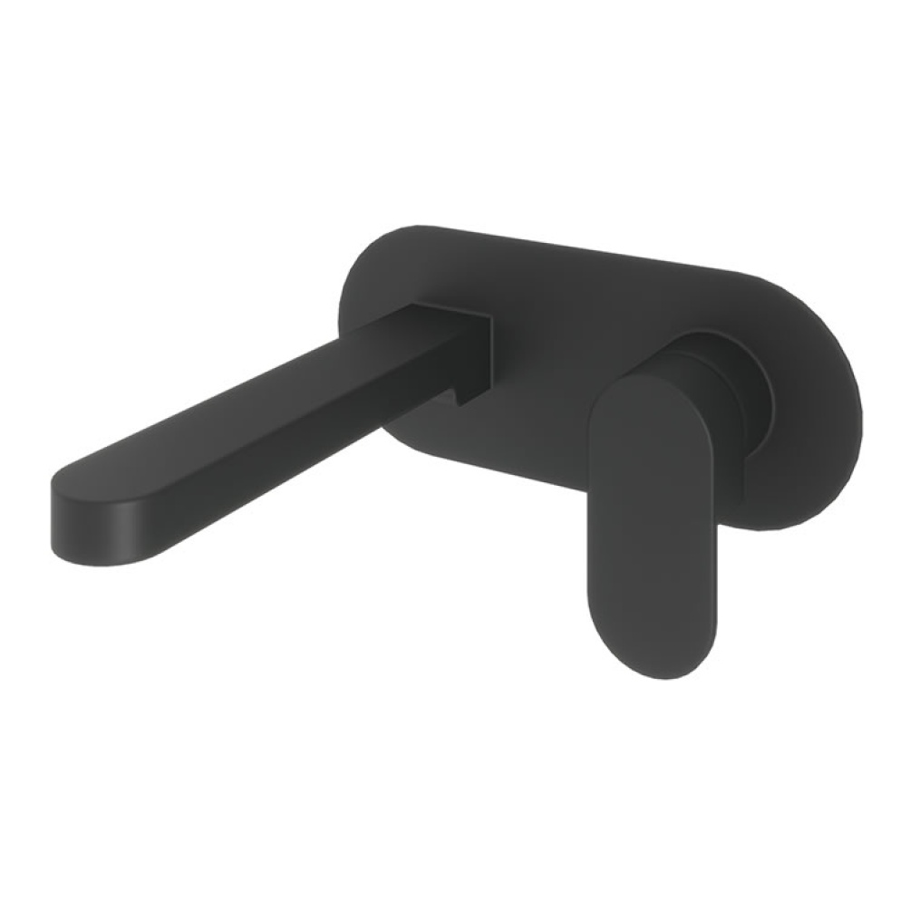 Product Cut out image of the Abacus Ki Matt Black Wall Mounted Basin Mixer