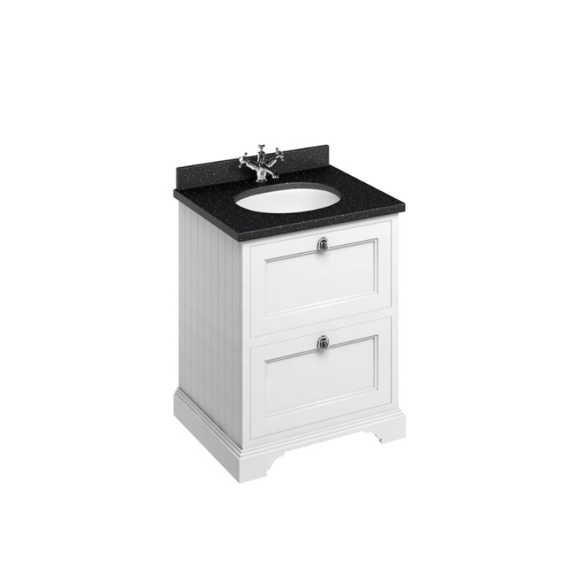 Drawer Reference Burlington Minerva 650mm Worktop & White Unit Drawers