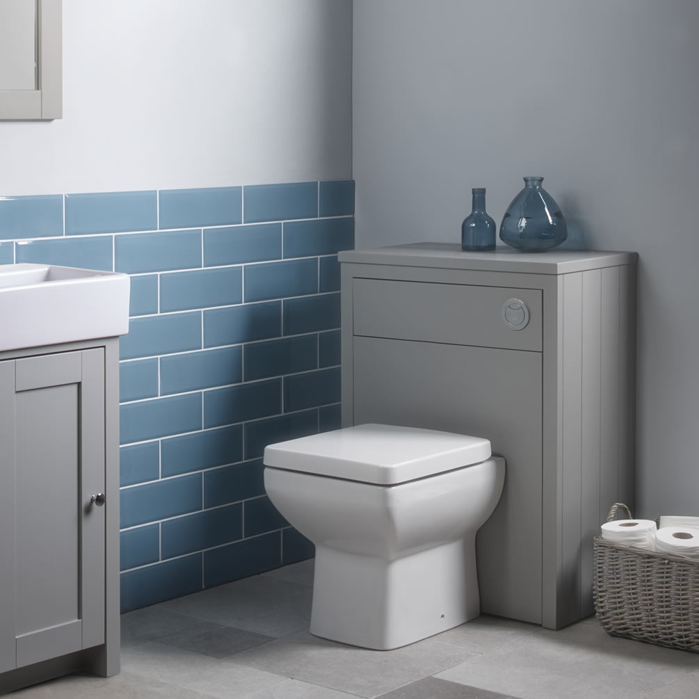 Tavistock Lansdown Matt Pebble Grey Back to Wall WC Unit & Worktop - Lifestyle Image