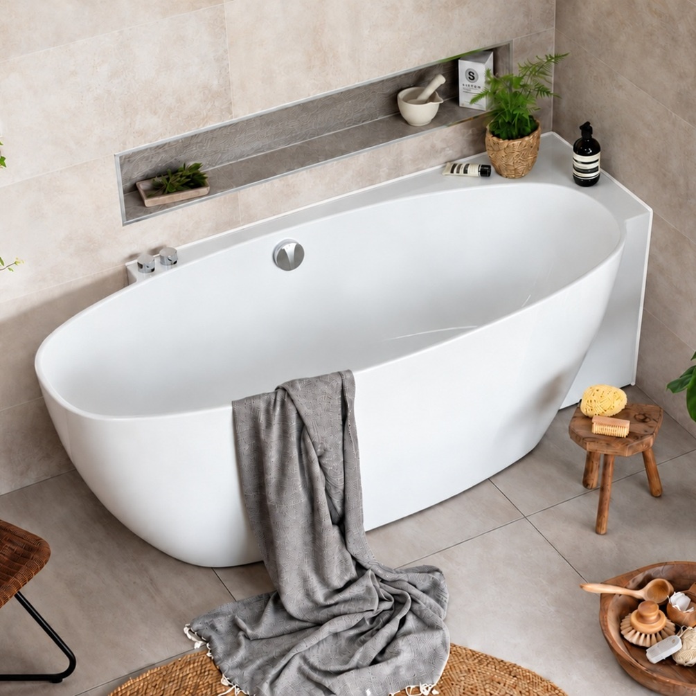 Waters Coast 1700mm Corner Set Freestanding Bath - Right Hand