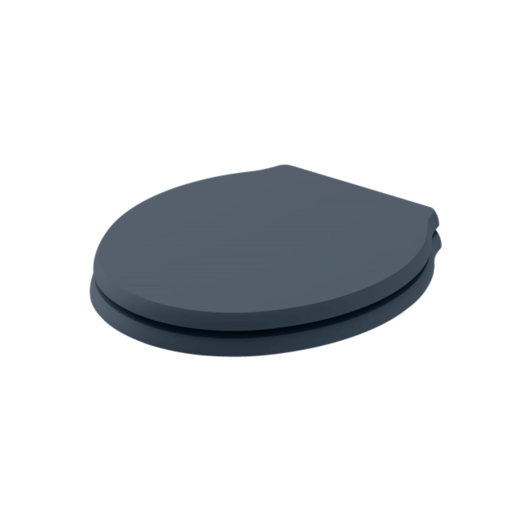 Product cut out image of the Bayswater Porchester Stiffkey Blue Traditional Wood Soft Close Toilet Seat