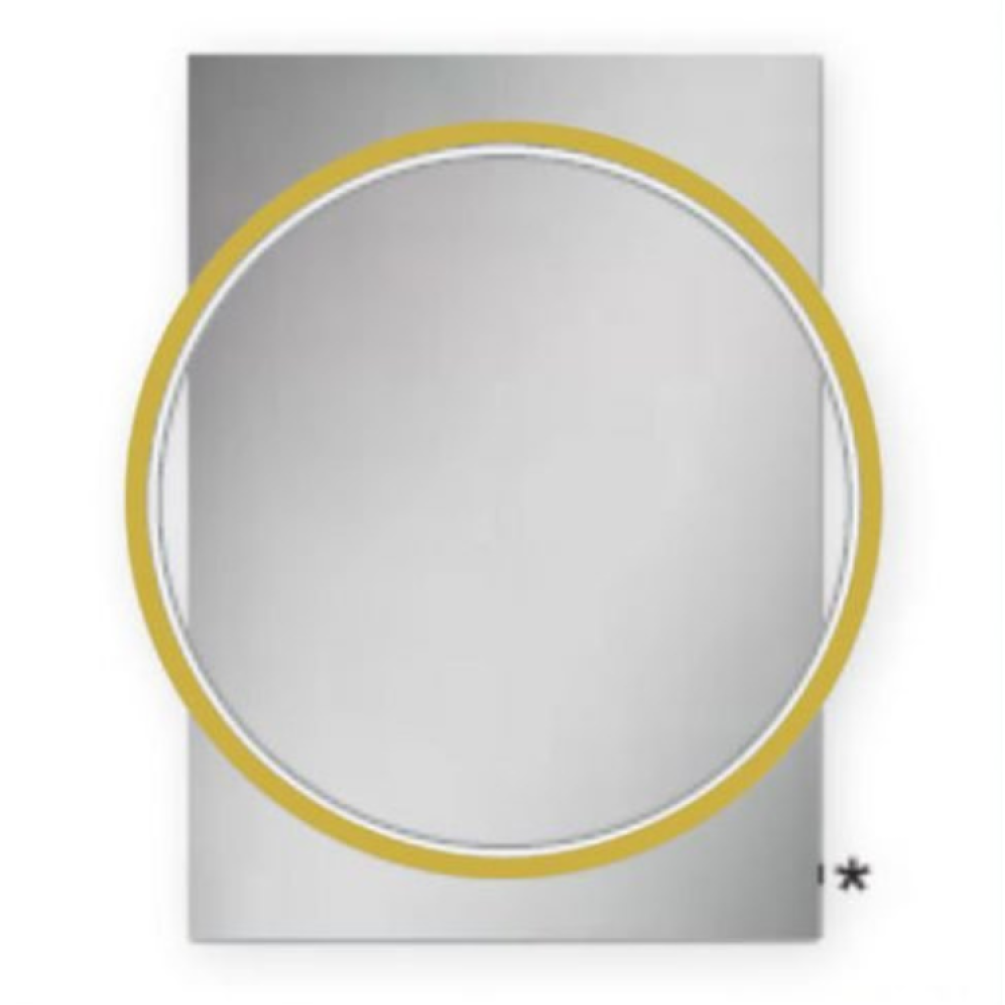 Product Cut Out Image of HIB Solas Brushed Brass 600mm Round LED Bathroom Mirror