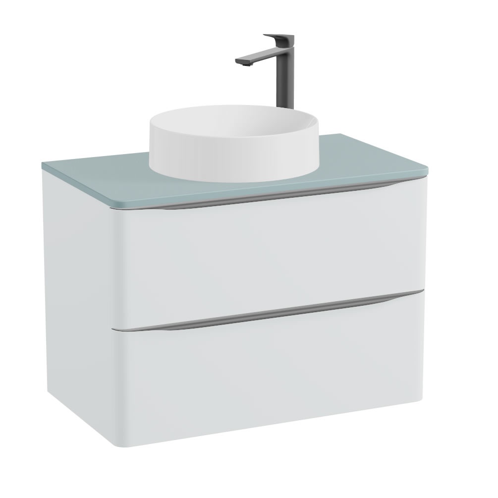 Vado Cameo 800mm Arctic White Wall Mounted Vanity Unit, Cove Worktop & Gloss Basin