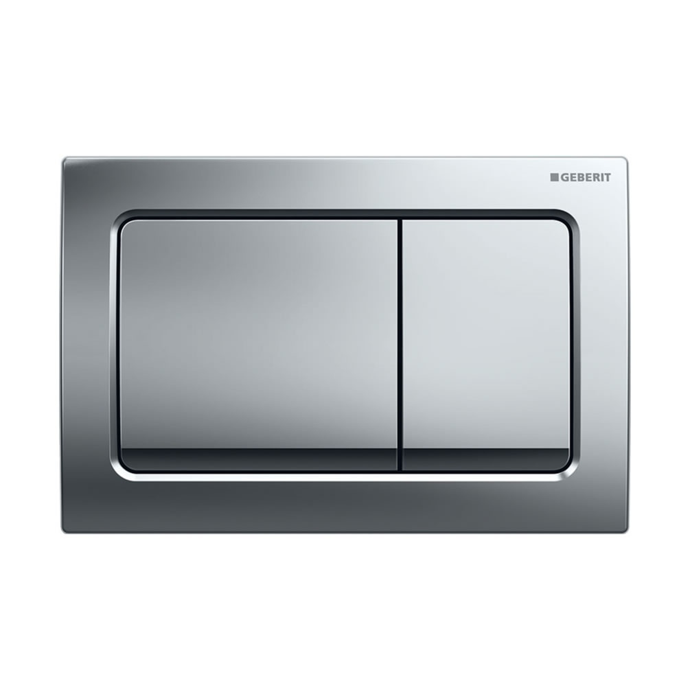 Cutout image of Geberit Alpha01 Square Bright Chrome Dual Flush Plate
