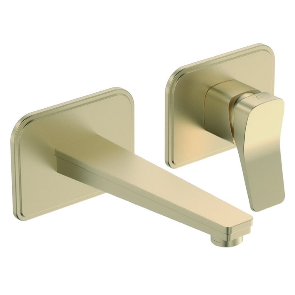 JTP Hix Brushed Brass Single Lever Wall Mounted Basin Mixer