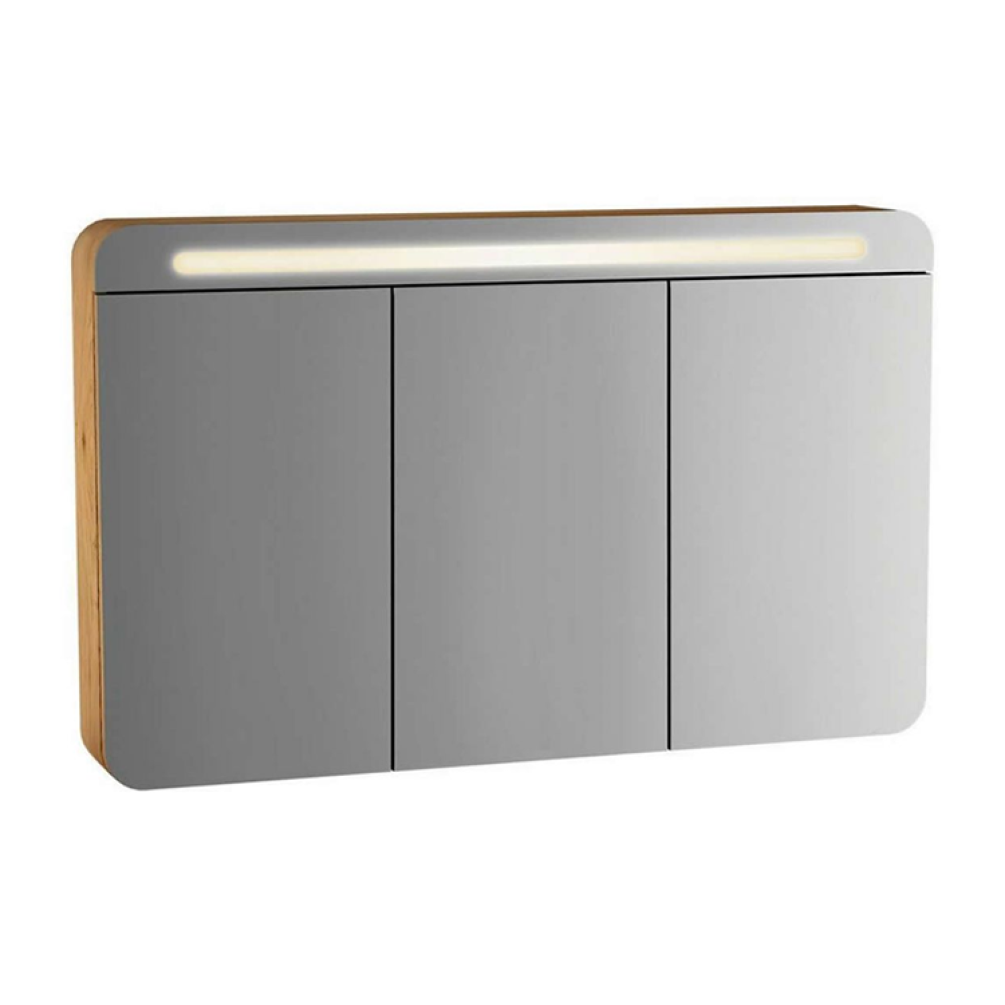 Photo of Vitra Sento Illuminated Triple Door Mirror Cabinet with Shaver Socket Cutout