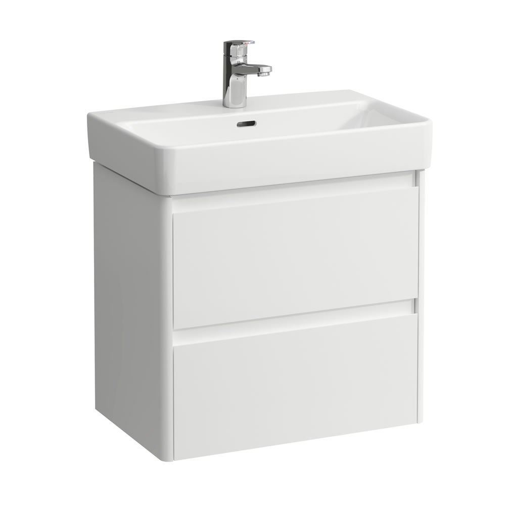 Cutout image of Laufen Base 2.0 Matt White 600mm Wall-Hung Vanity Unit & Basin