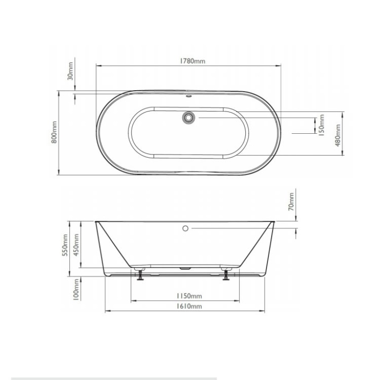 BC Designs Viado 1780mm Acrylic Freestanding Bath Sanctuary Bathrooms