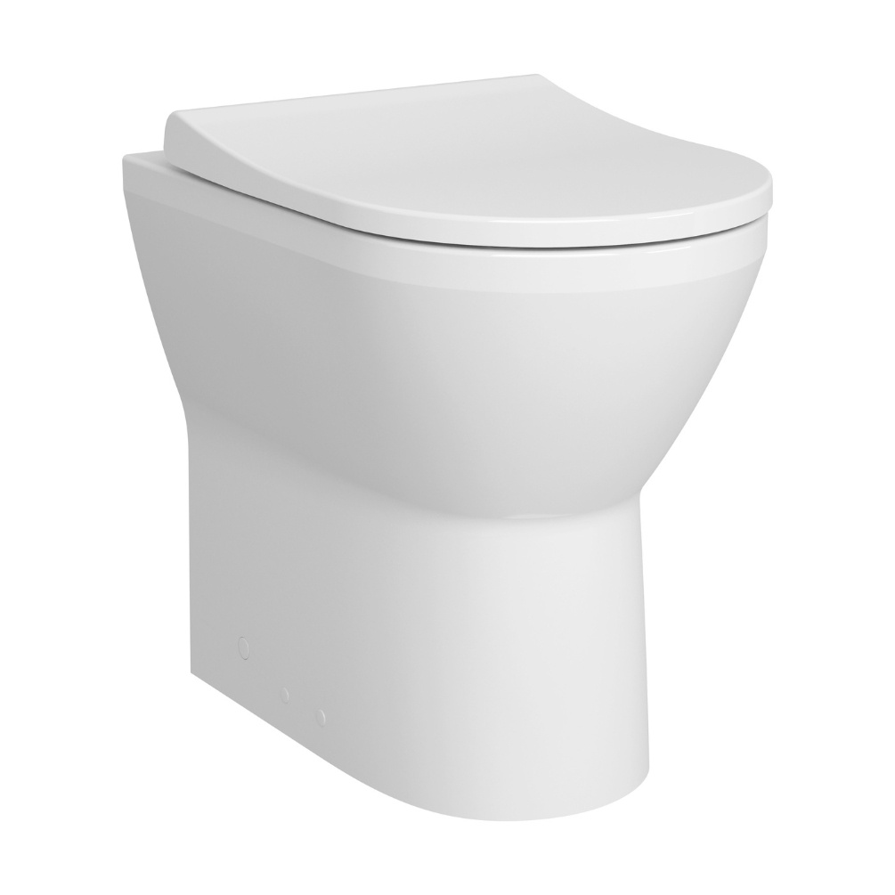 VitrA Integra D-Shaped Rimless Comfort Height Back To Wall Toilet Cut Out